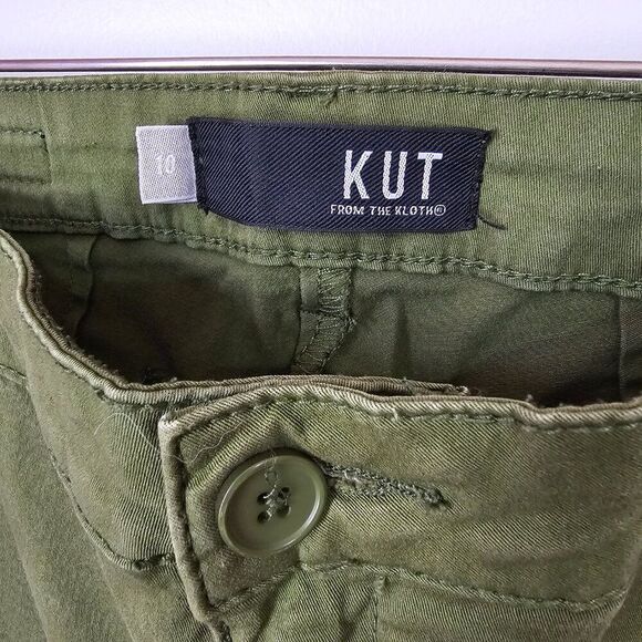 EUC KUT FROM THE KLOTH BRIGHT OLIVE GREEN STRETCH PANTS SIZE 10 - Picture 10 of 14